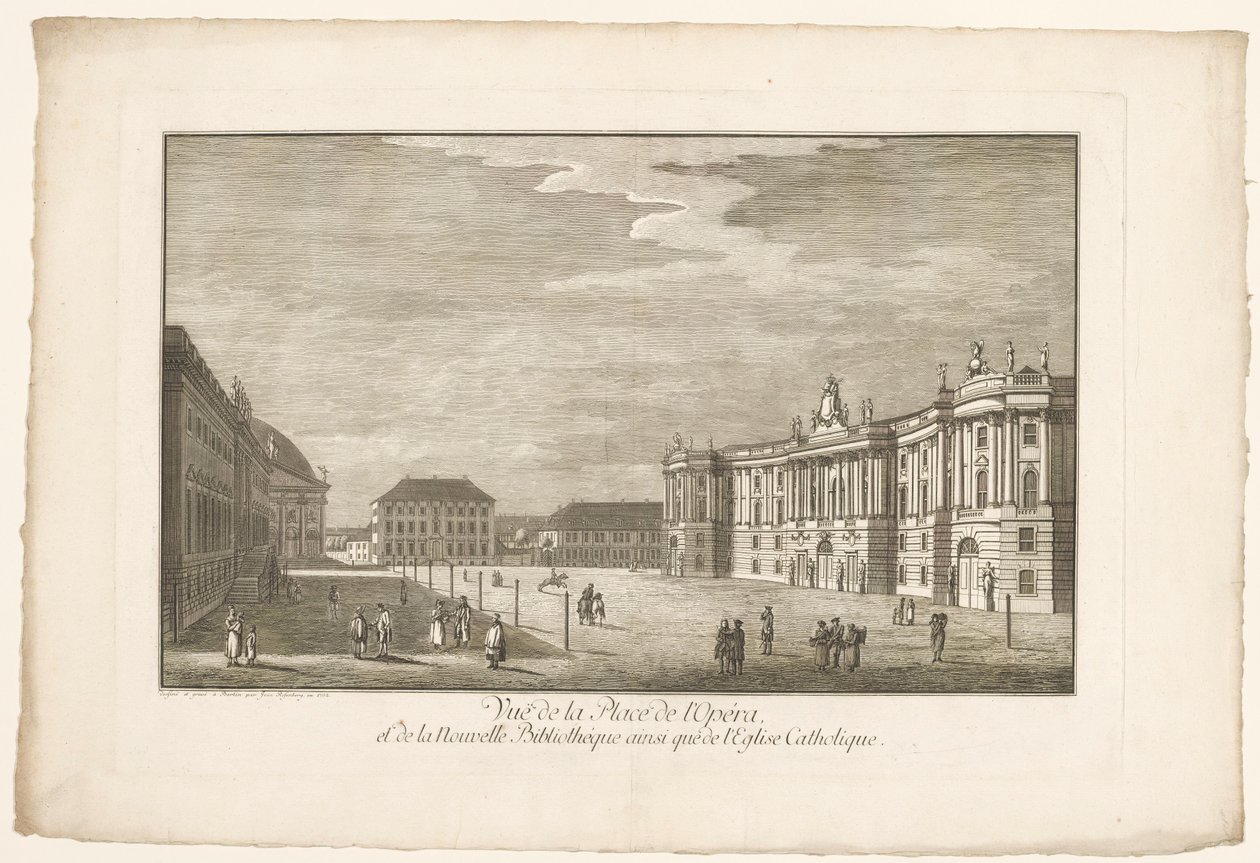 منظر لـ Bebelplatz في برلين مع Alte Bibliothek والقصر القديم و Sint-Hedwigskathedraal منظر لـ Place de l