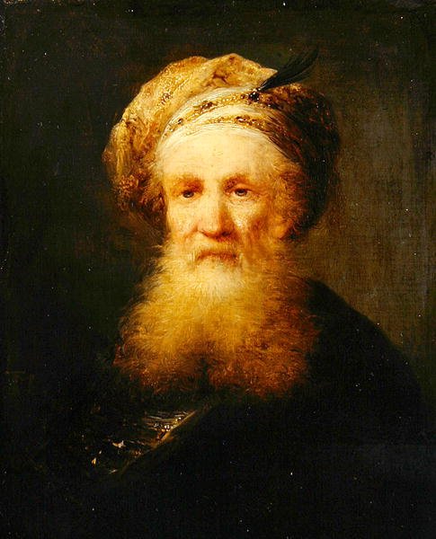 رأس رجل شرقي ، 1759-62 (زيت على خشب) بواسطة يوهان جورج تراوتمان