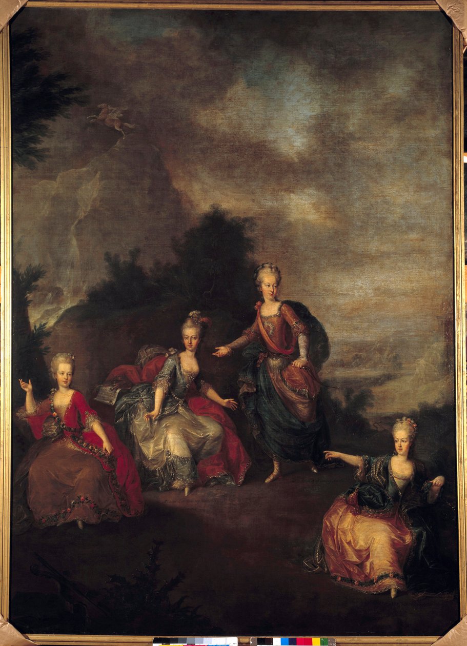 تمثيل الأوبرا الإيطالية il Parnasso Confuso "" لكريستوف ويليبالد غلوك يعطي بمناسبة زواج جوزيف الثاني مع ماري جوزفين أنطوانيت دي بافيير ، في قلعة شونبرون (شوينبرون) ، في 24/01/1765 من قبل الأرشيدوتشي بواسطة يوهان جورج ويكيرت