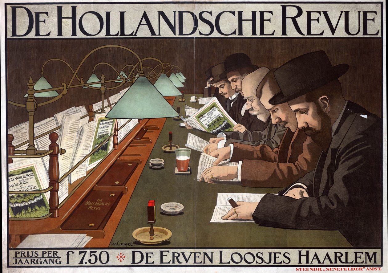 إعلان عن "De Hollandsche Revue" بواسطة يوهان جورج فان كاسبيل