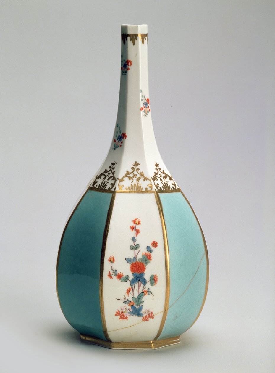 قارورة على شكل زجاجة ساكي اليابانية ، لمصنع ميسن ، ج .1725 (بورسلين) بواسطة يوهان جريجور هيرولد