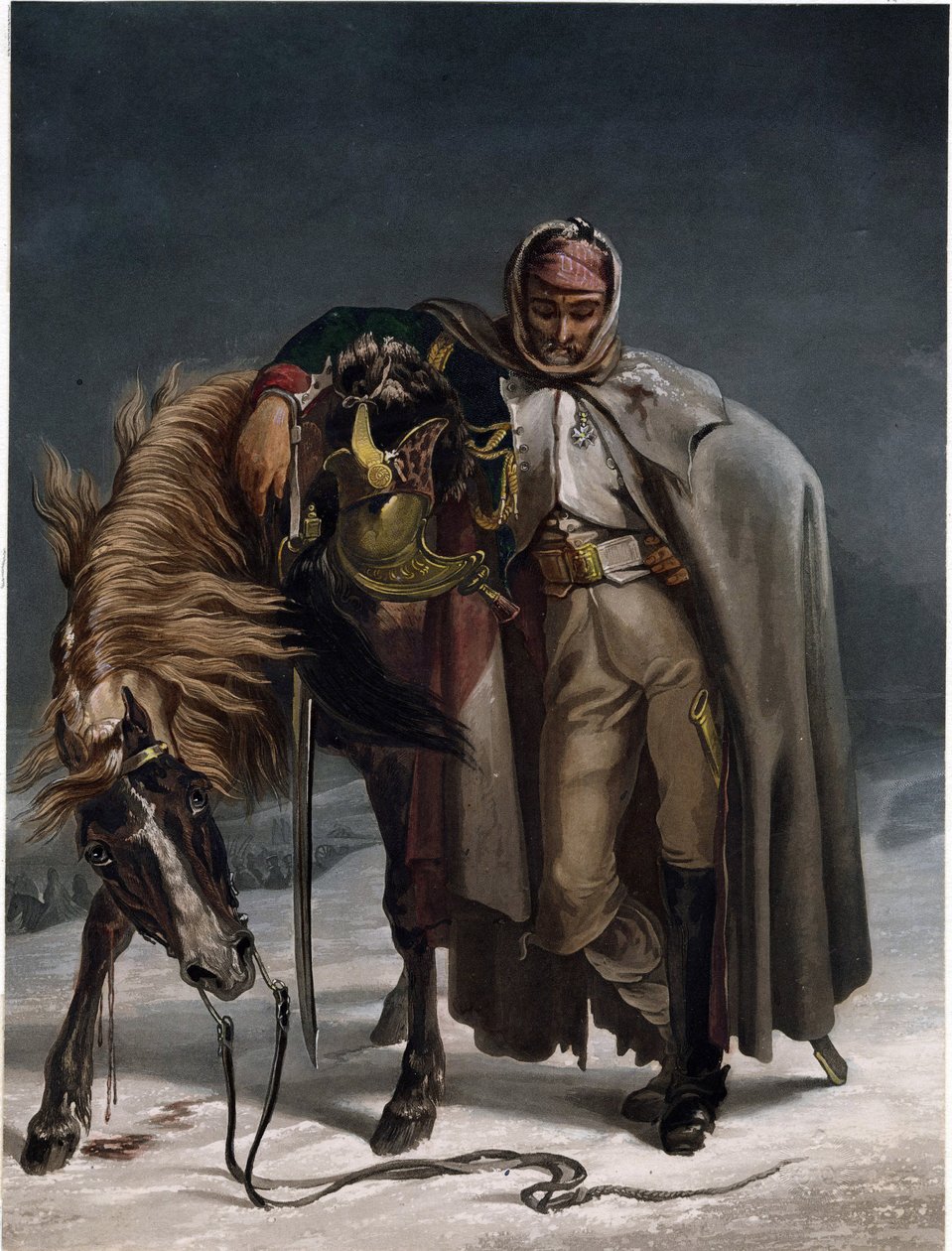 دراجون الحراس السويسريين في الحملة الروسية - بلولر ، يوهان هاينريش (1758-1823) - حوالي 1812 - أكواتينت - 20،3 × 15،4 - مجموعة خاصة بواسطة يوهان هاينريش بلولير