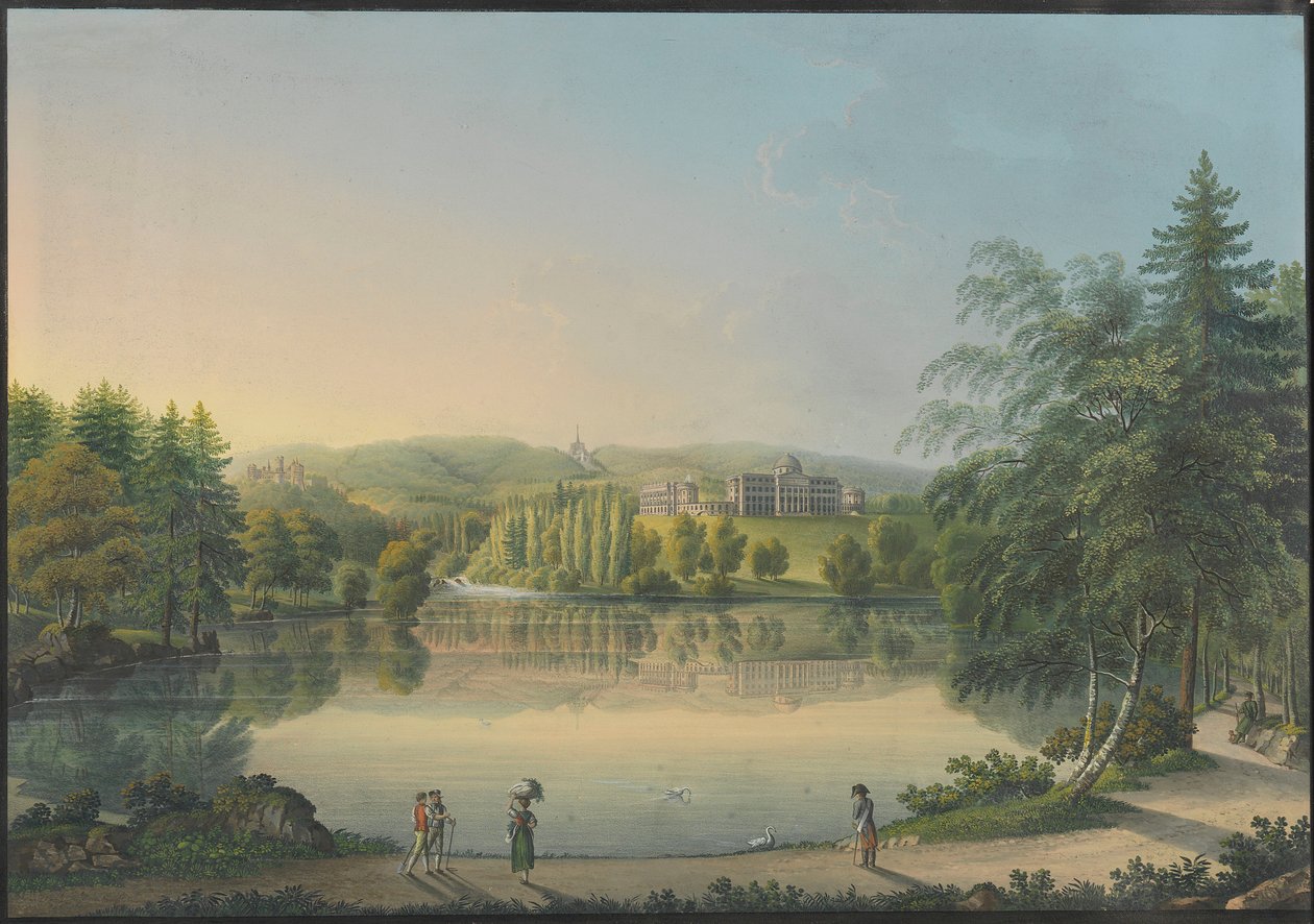 قلعة Wilhelmshöhe بالقرب من كاسل ، حوالي عام 1820. بواسطة يوهان هاينريش بلولير