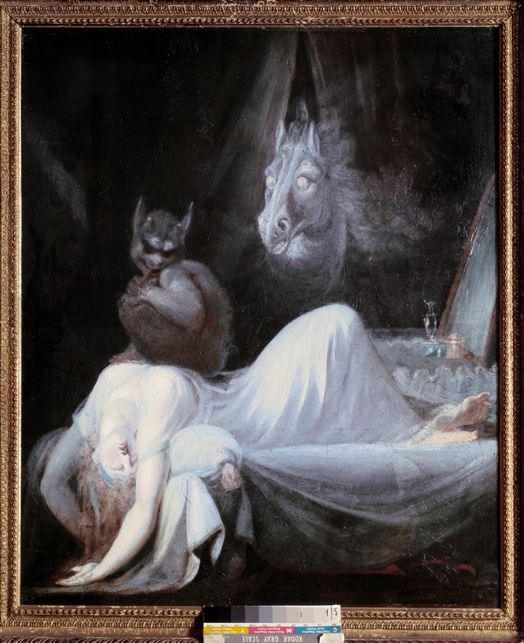 The nightmare. Painting by Johann Henrich Fussli (Fuseli) (1741 - 1825), Swiss School بواسطة يوهان هاينريش فوسلي