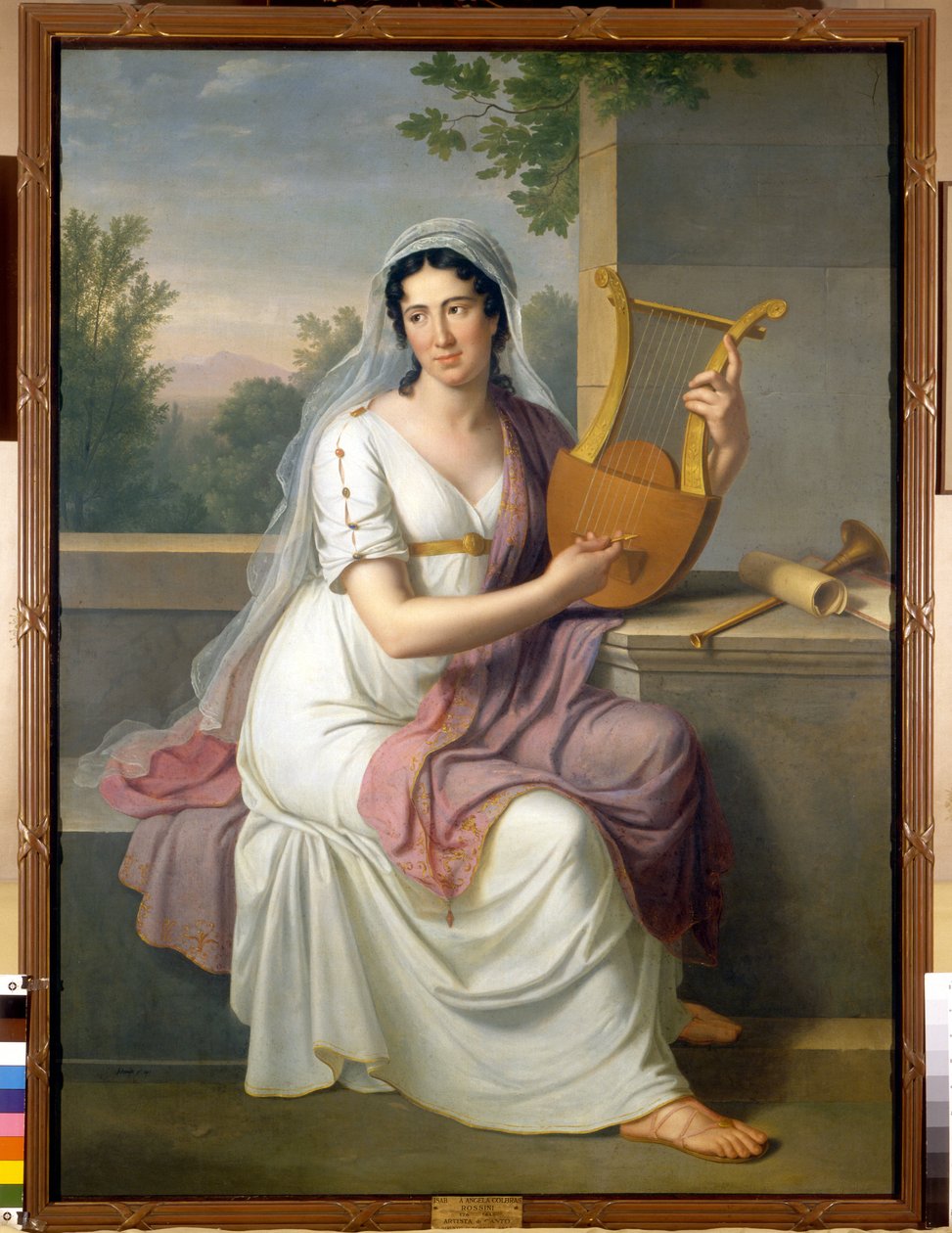 صورة للمغنية الإسبانية إيزابيل كولبران (1785-1845) وهي تحمل لوحة قيثارة رسمها يوهان هاينريش شميدت (1749-1829) 1817 ميلانو ، متحف ديل تياترو ألا سكالا بواسطة يوهان هاينريش شميدت