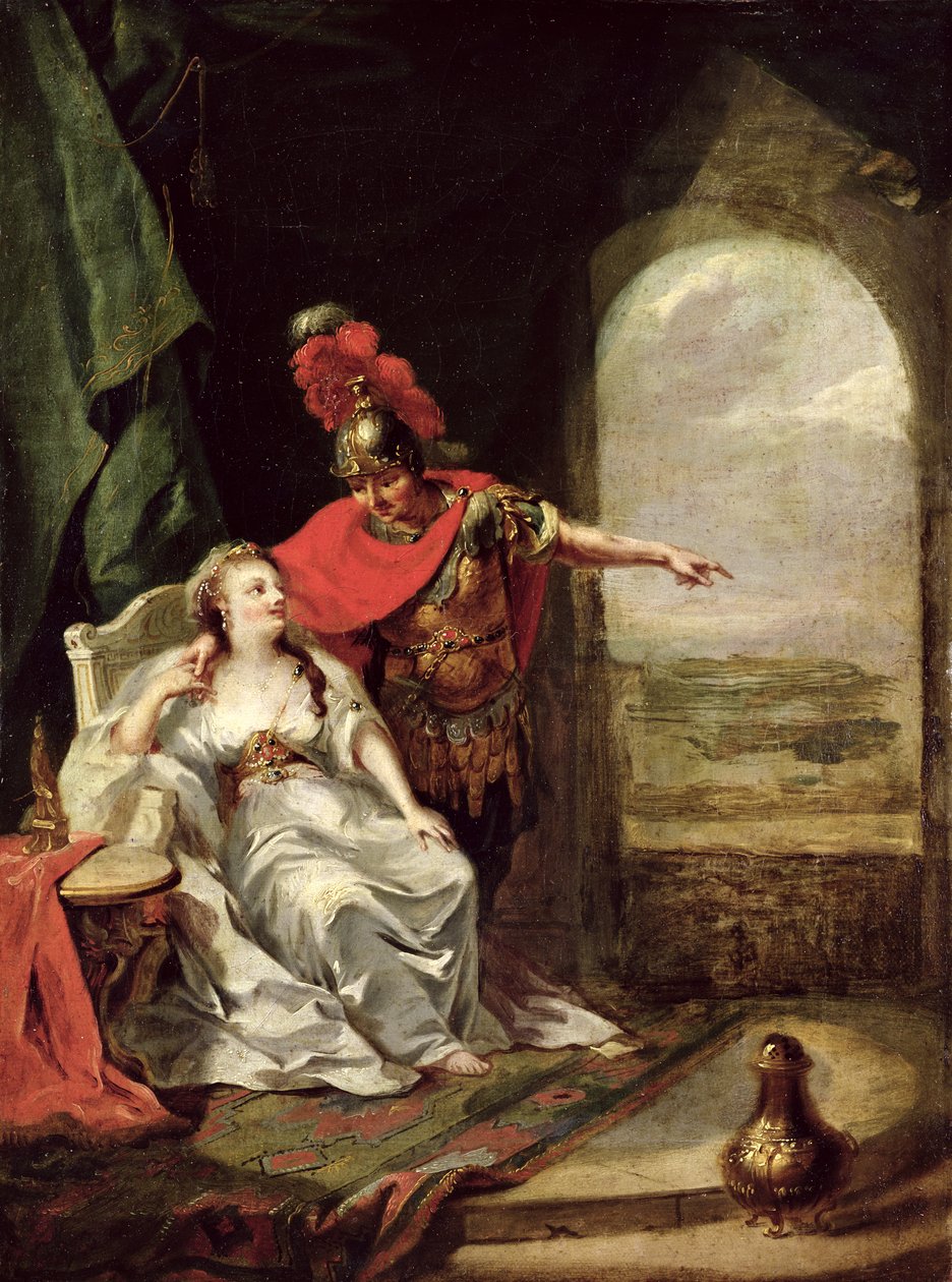 أنتوني يخبر كليوباترا عن انتصاره على سلاح الفرسان في أوكتافيان ، c.1769 (التفاصيل) بواسطة يوهان هاينريش تيشباين