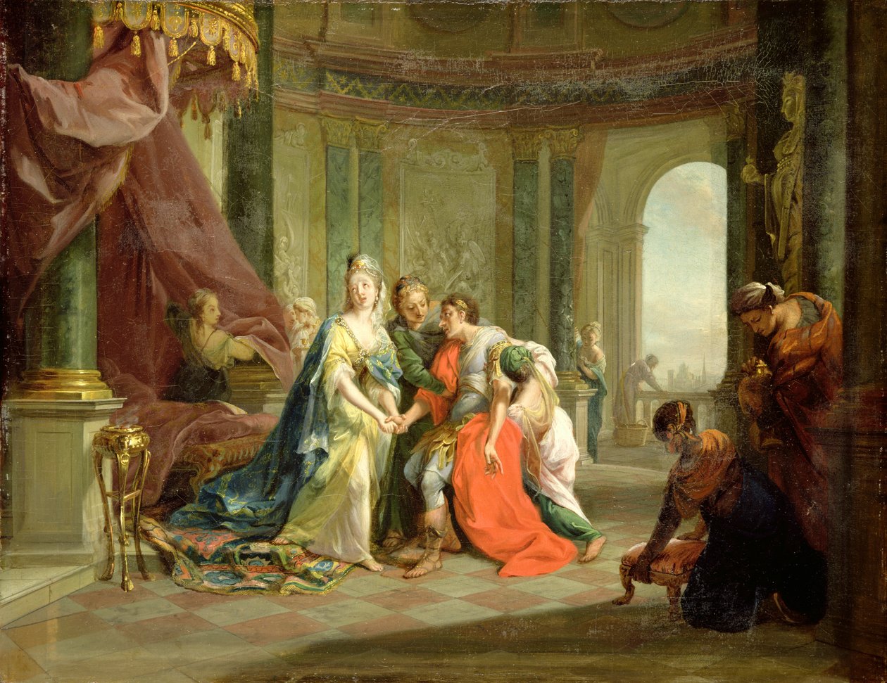 أنتوني ، أصيب بجروح قاتلة ، مع كليوباترا ، c.1797-99 بواسطة يوهان هاينريش تيشباين