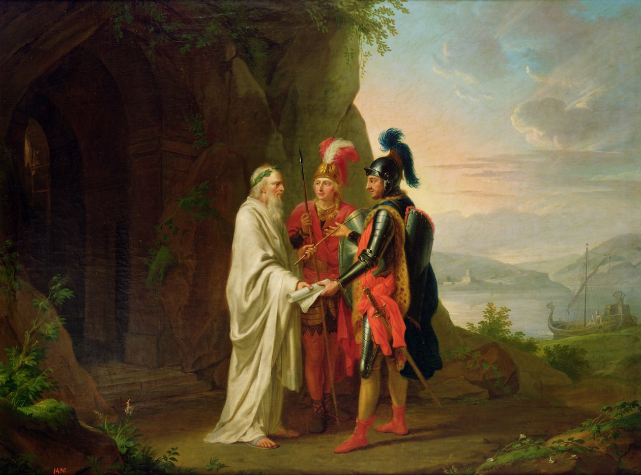 يزور كارلو وأوبالدو المعالج في بحثهما عن رينالدو المفقود ، 1782 بواسطة يوهان هاينريش تيشباين