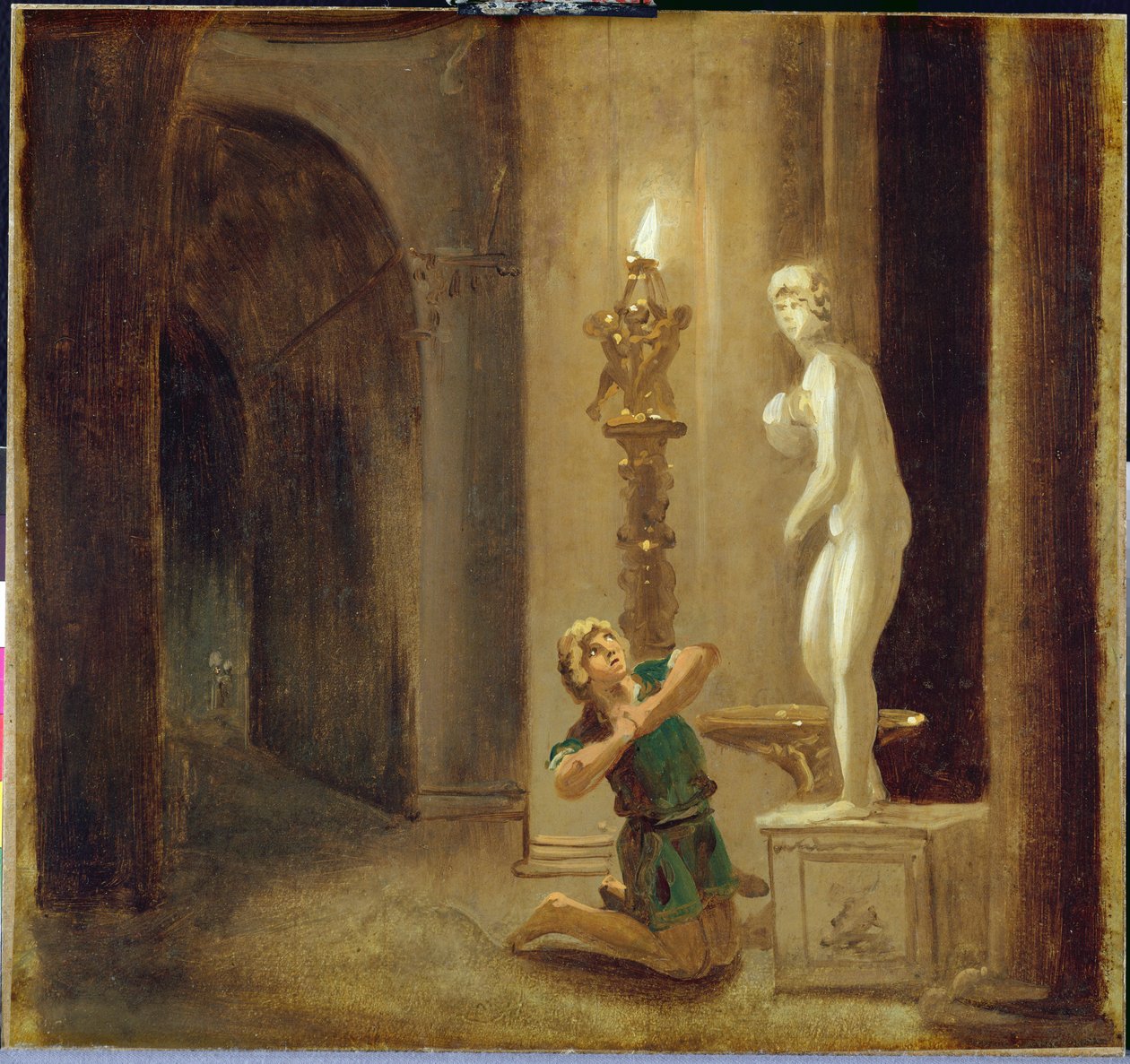 Pygmalion قبل تمثال فينوس ، c.1800 (زيت على ورق) بواسطة يوهان هاينريش فيلهلم تيشبين