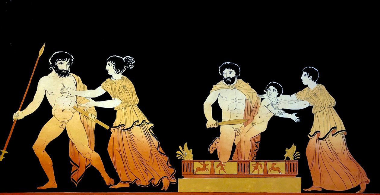 يُعتقد أن المشهد الكلاسيكي عبارة عن جنود يهددون حياة Astyanax حيث تحاول والدته أندروماتش حمايته حوالي عام 1796 (نقش على الألواح النحاسية) بواسطة يوهان هاينريش فيلهلم تيشبين