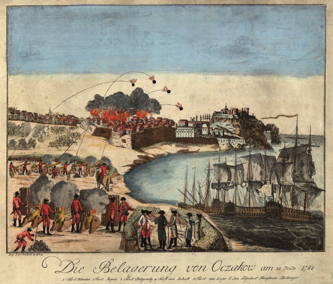 حصار قلعة أوتشاكوف في ديسمبر 1788 ، 1788. بواسطة يوهان هيرونيموس لويشينكوهل