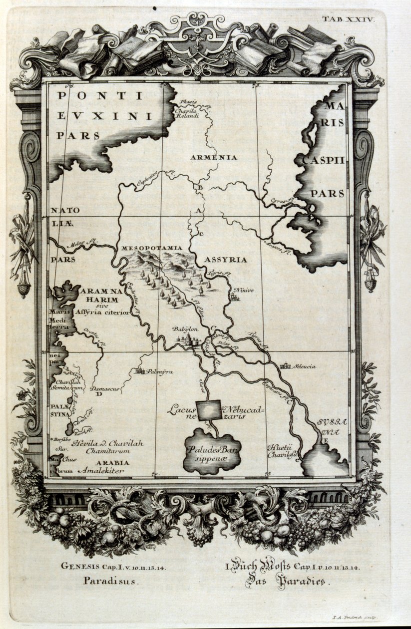 نقش على صفيحة نحاسية من كتاب Physica Sacra للباحث السويسري. يوهان جاكوب شوتشير بواسطة يوهان جاكوب شيوتشر