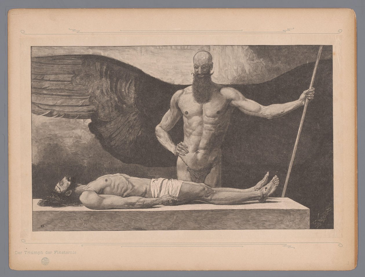 المسيح في التابوت مع ملاك Der Triumph der Finsternis (العنوان على الكائن) سبعة تمثيلات صوفية (عنوان المسلسل) بواسطة جون جاكوب ويبر