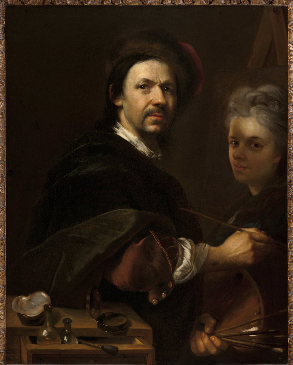 بورتريه ذاتي مع زوجته - صورة ذاتية مع زوجته - جان (يوهان) كوبيكي (كوبيتسكي) (1667-1740). زيت على قماش بواسطة يوهان كوبيتسكي