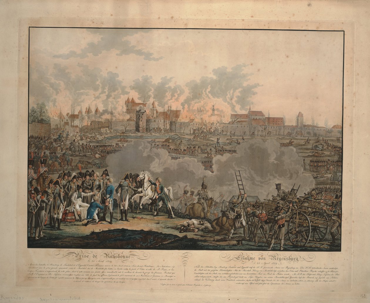 معركة راتيسبون في 23 أبريل 1809 ، 1809 بواسطة يوهان لورينز روجينداس الأصغر