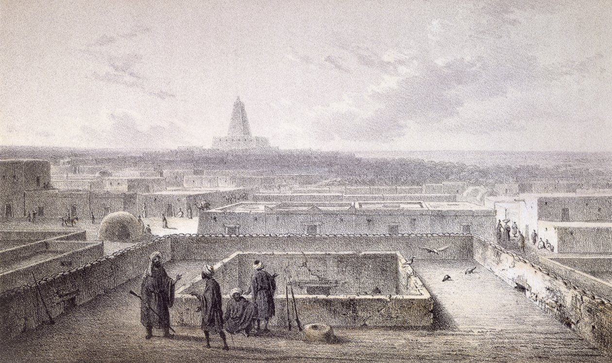 الجانب الشمالي من تمبكتو ، من "Les Voyages en Afrique" بقلم هاينريش بارث المنشور عام 1857 ، بواسطة يوهان مارتن بيرناتس