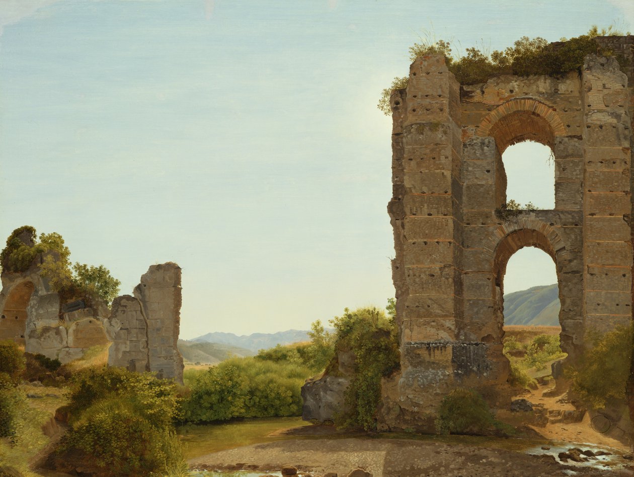 خراب بالقرب من روما ، c.1796 (زيت على ورق على قماش) بواسطة يوهان مارتن فون روهدين