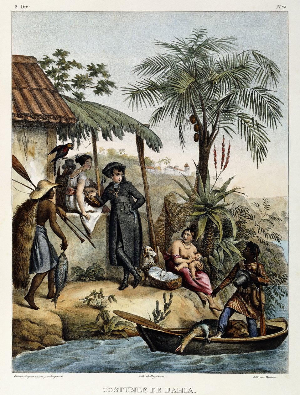 أزياء باهيا ، من "الرحلة الخلابة إلى البرازيل" ، 1835 بواسطة يوهان موريتز روجينداس