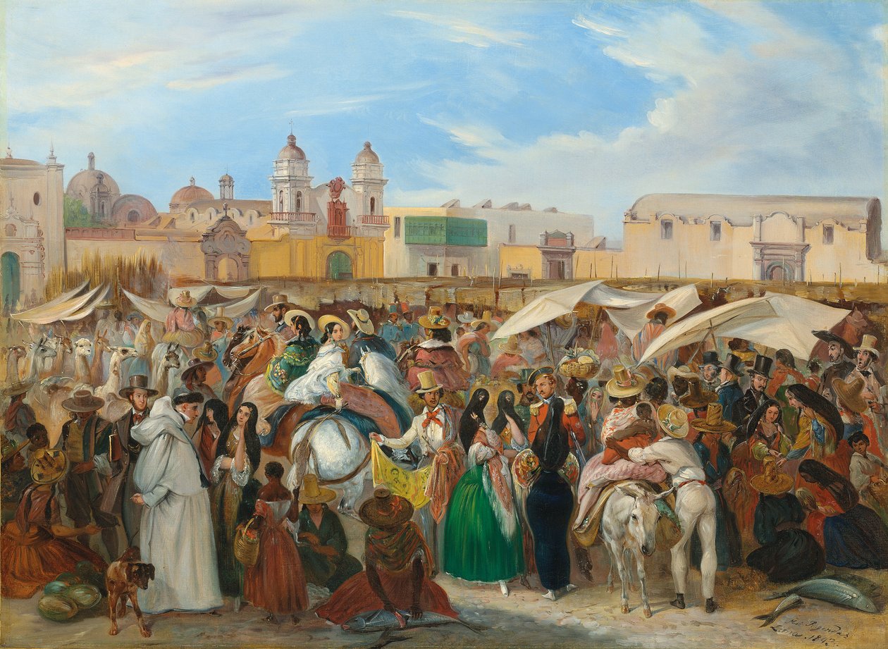 سوق الاستقلال ، ليما ، 1843 بواسطة يوهان موريتز روجينداس
