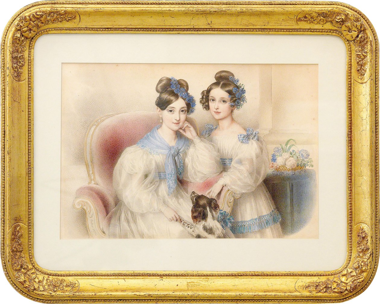صورة مزدوجة للأساقفة ماريا تيريزا 1816-1867 وماريا كارولين 1825-1915 ، 1832. بواسطة يوهان نيبوموك إندر