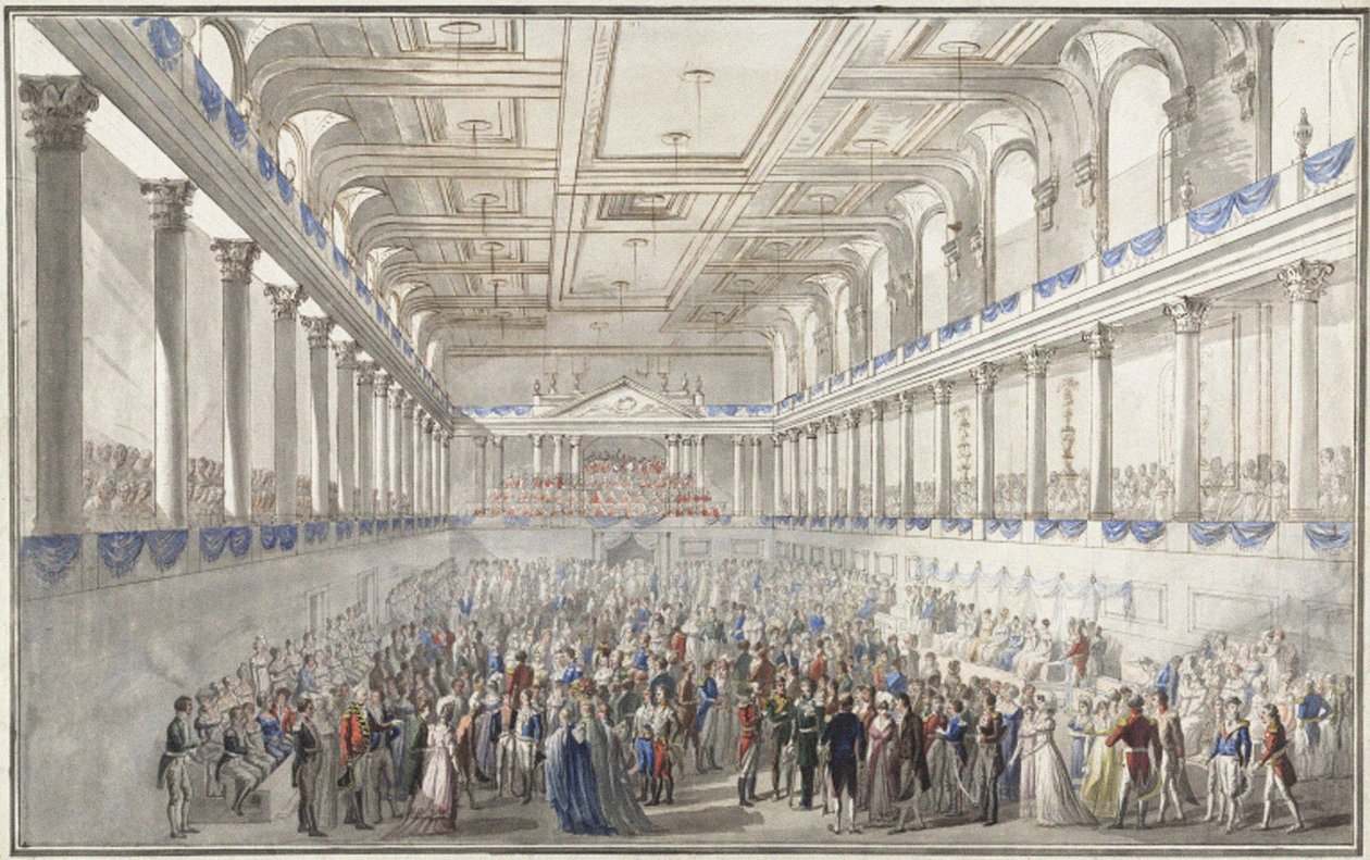 Redoute Paré خلال مؤتمر فيينا في 9 أكتوبر 1814 ، ج. 1815 بواسطة يوهان نيبوموك هويشل