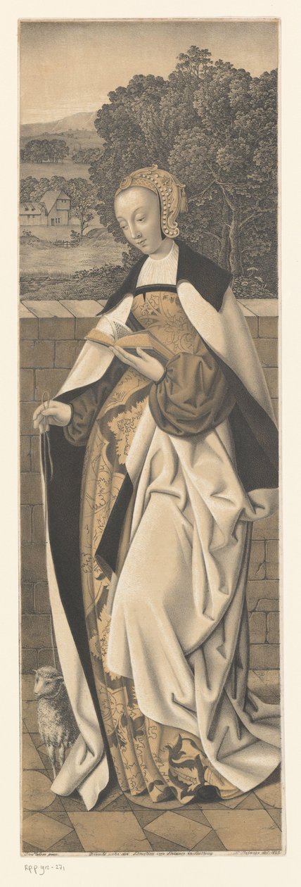 القديسة أغنيس مع لحم الضأن أعمال من مجموعة الأخوين Boisserée (عنوان المسلسل) Galerie des Frères Boisseree (عنوان المسلسل) بواسطة يوهان نيبوموك ستريكسنر