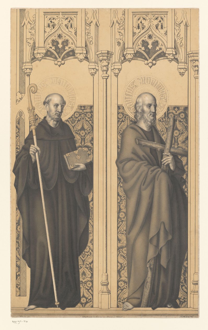 القديس بنديكتوس وفيليب أعمال من مجموعة الأخوين Boisserée (عنوان المسلسل) Galerie des Frères Boisseree (عنوان المسلسل) بواسطة يوهان نيبوموك ستريكسنر
