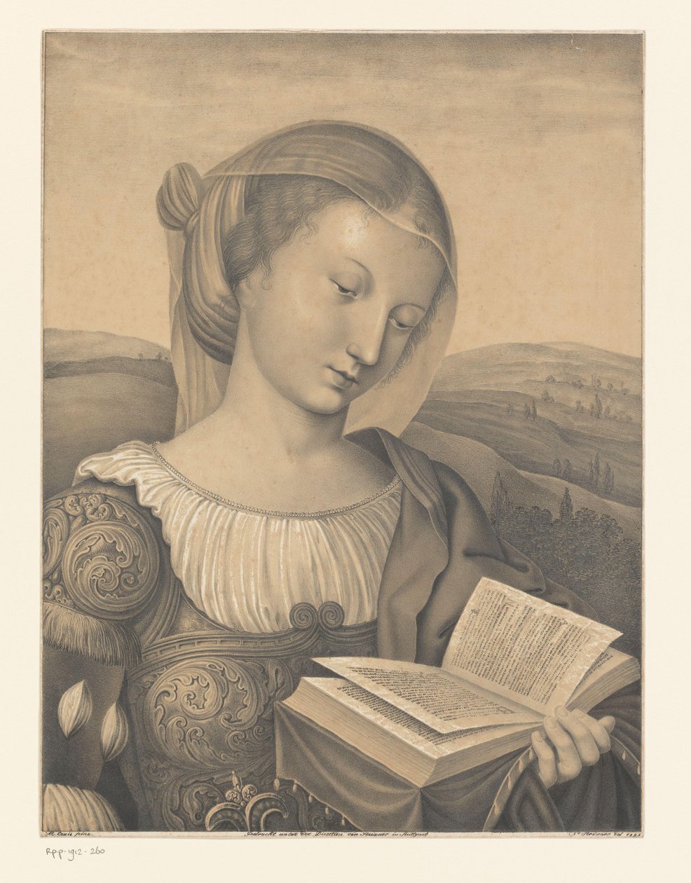 سانت كاترين مع الكتاب أعمال من مجموعة الأخوين Boisserée (عنوان المسلسل) Galerie des Frères Boisseree (عنوان المسلسل) بواسطة يوهان نيبوموك ستريكسنر