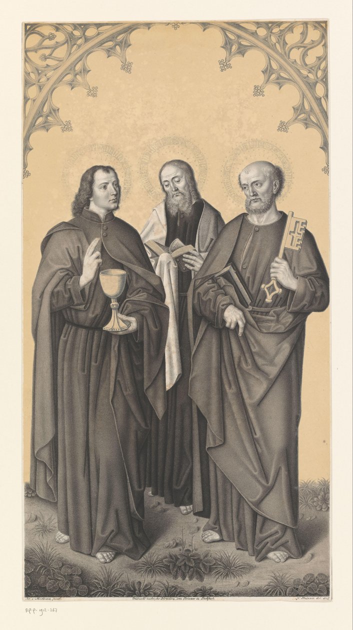 القديس يوحنا ومتى وبطرس أعمال من مجموعة الأخوين Boisserée (عنوان المسلسل) Galerie des Frères Boisseree (عنوان المسلسل) بواسطة يوهان نيبوموك ستريكسنر