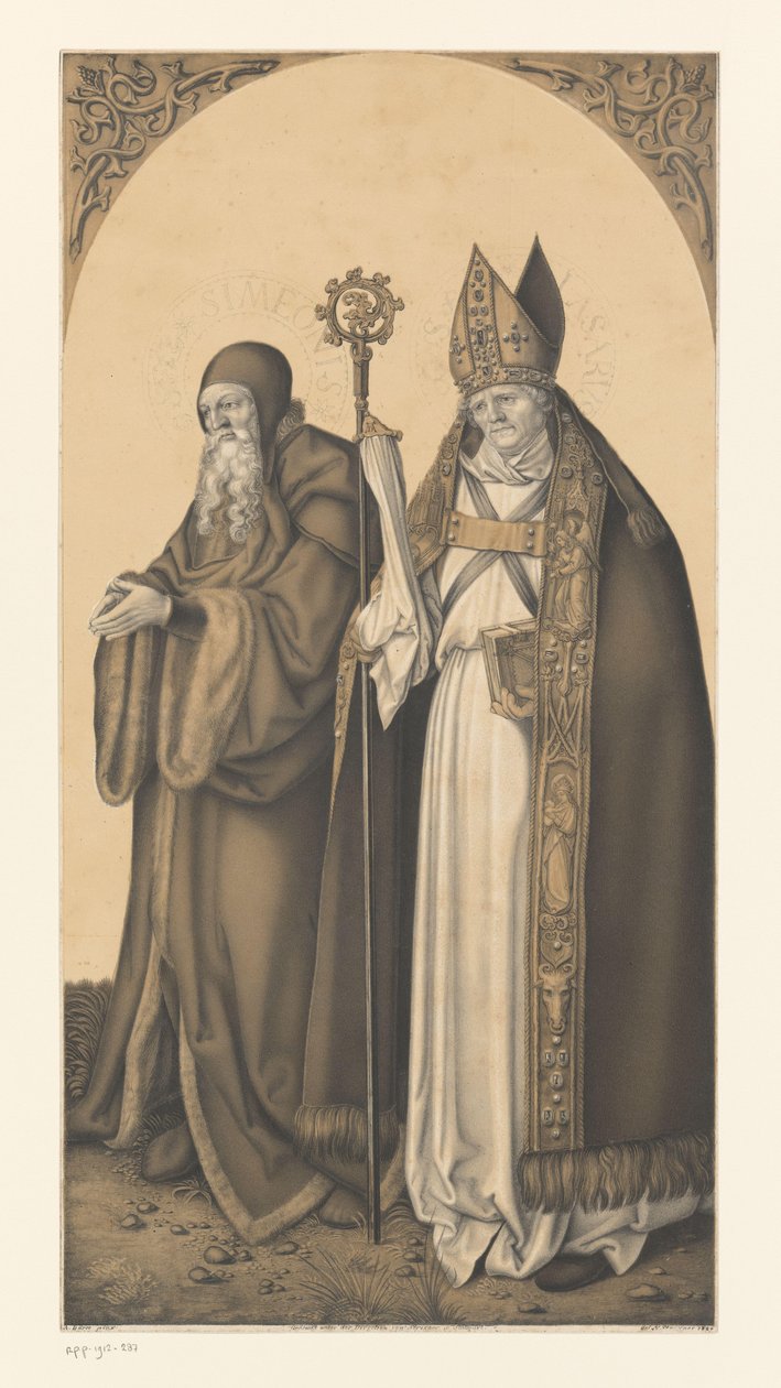 القديس سمعان ولعازر أعمال من مجموعة الأخوين Boisserée (عنوان المسلسل) Galerie des Frères Boisseree (عنوان المسلسل) بواسطة يوهان نيبوموك ستريكسنر