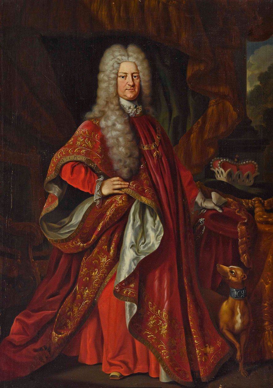 تشارلز الثالث فيليب دو بالاتينات - تشارلز الثالث فيليب ، ناخب بالاتين (1661-1742) في أردية وسام الصوف الذهبي - يوهان فيليب فون دير شليختن (1681-1745). زيت على قماش بواسطة يوهان فيليب فون دير شليشتن