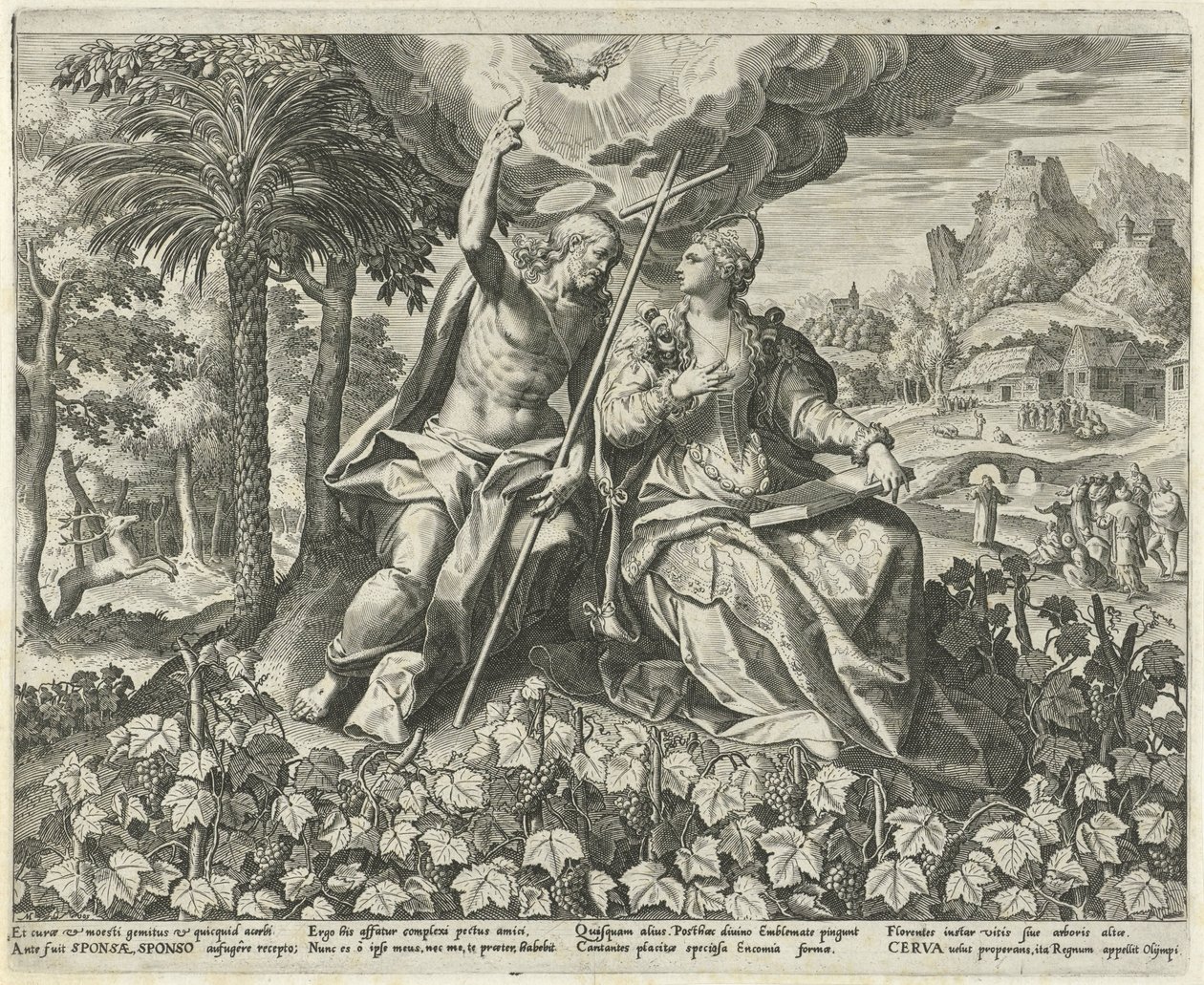 المسيح وعروسه في كرم نشيد الأنشاد (عنوان المسلسل) Canticum Canticorum (عنوان المسلسل) بواسطة يوهان سادلر (أنا)