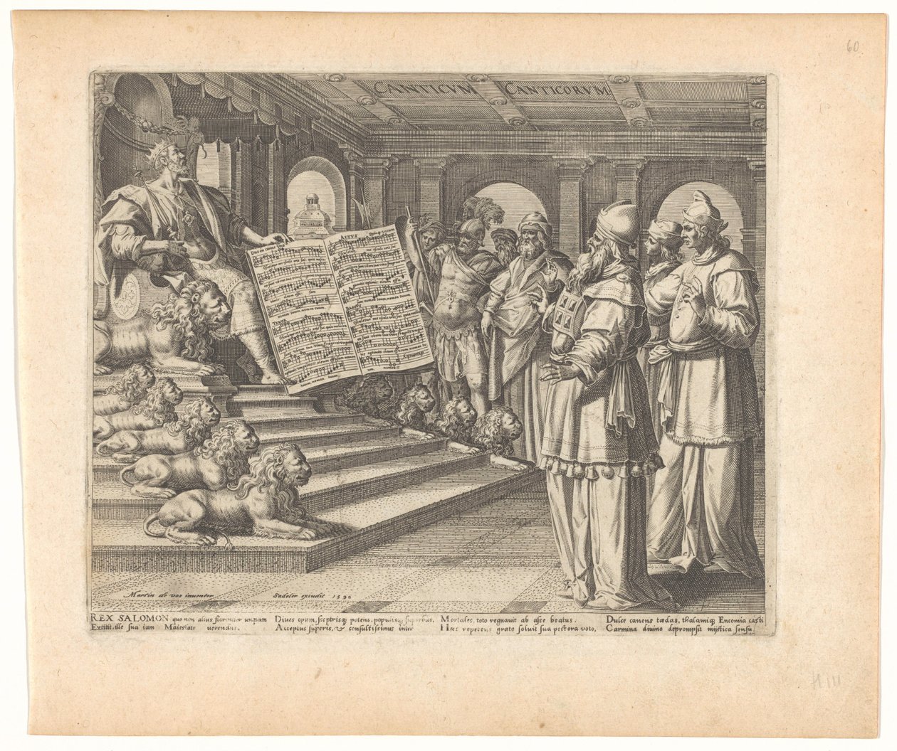 طباعة Motet وصفحة العنوان مع سليمان كملحن لنشيد الأناشيد Canticum Canticorum (العنوان على الكائن) نشيد الأنشاد (عنوان المسلسل) بواسطة يوهان سادلر (أنا)
