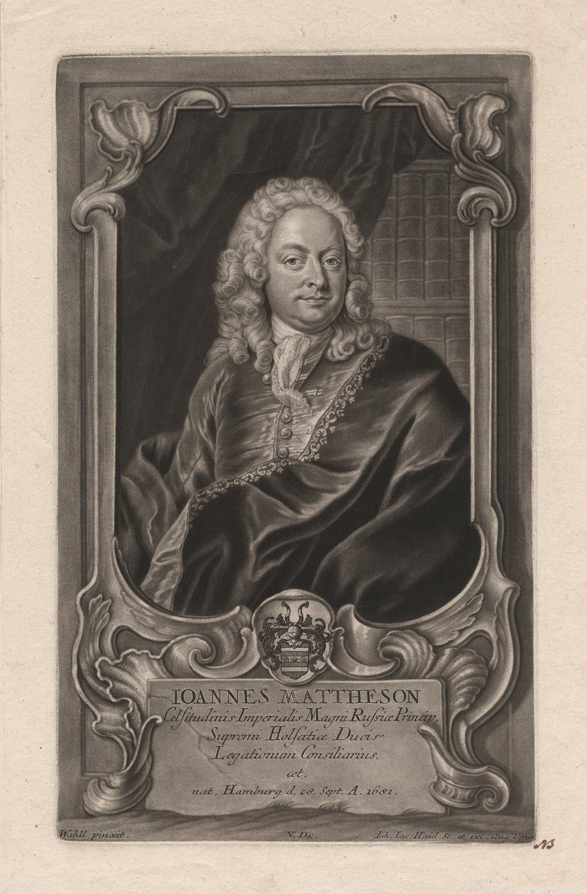 يوهان ماتيسون ، نقش يوهان جاكوب هيد (1704-67) ، ج .1744 (mezzotint) بواسطة يوهان سالومون وال