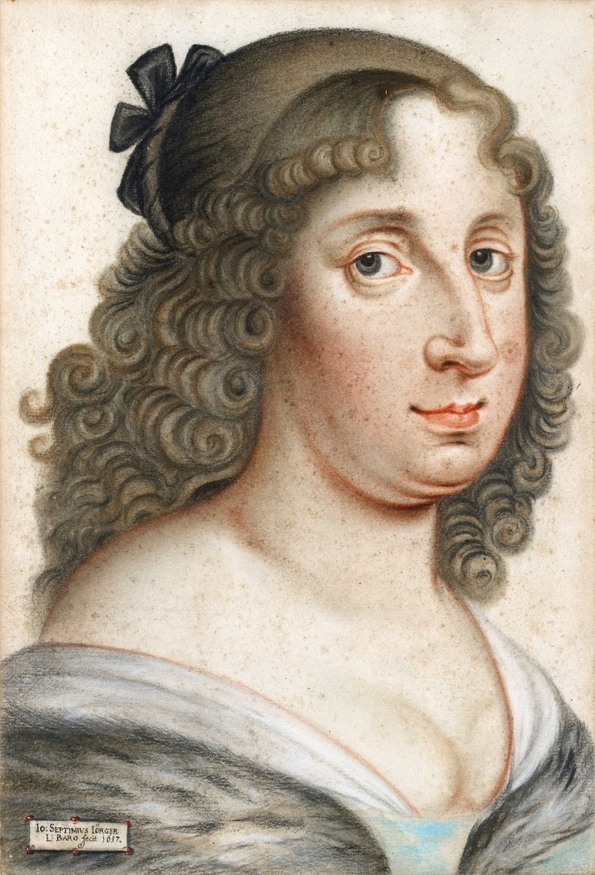 صورة للملكة كريستينا ملكة السويد (1626-1689) - عمل يوهان سيبتيموس يورجر فون توليت (1596-1672) ، باستيل على ورق بواسطة يوهان سيبتيموس يورجر فون توليت