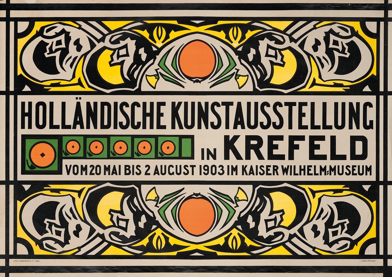 ملصق إعلاني عن معرض الفن الهولندي في متحف Kaiser Wilhelm في Krefeld بواسطة جوهان ثورن بريكر