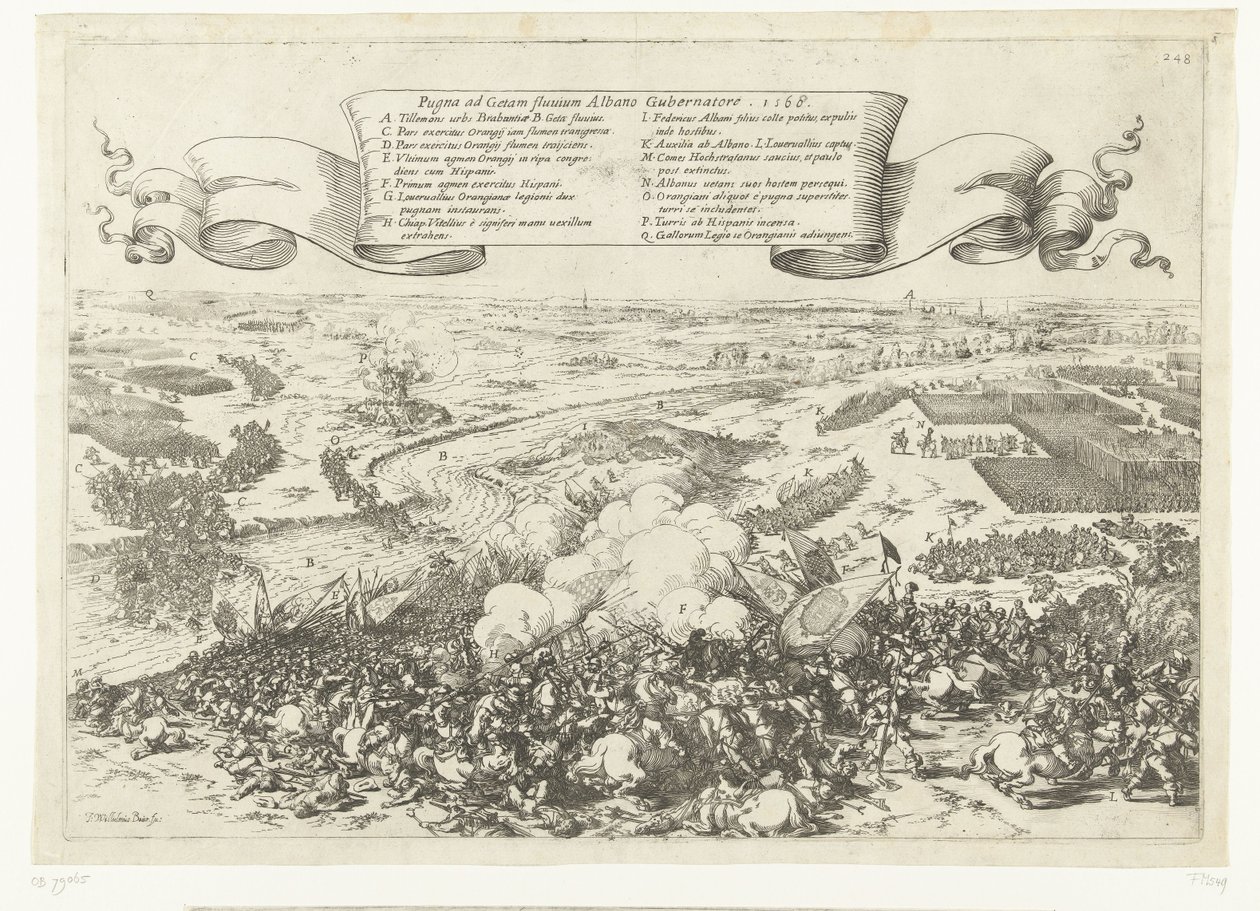فيلدسلاج آن دي ريفير دي جيت ، 1568 معركة نهر جيتا مع حاكم ألبان. 1568 (العنوان على الكائن) بواسطة يوهان فيلهلم باور