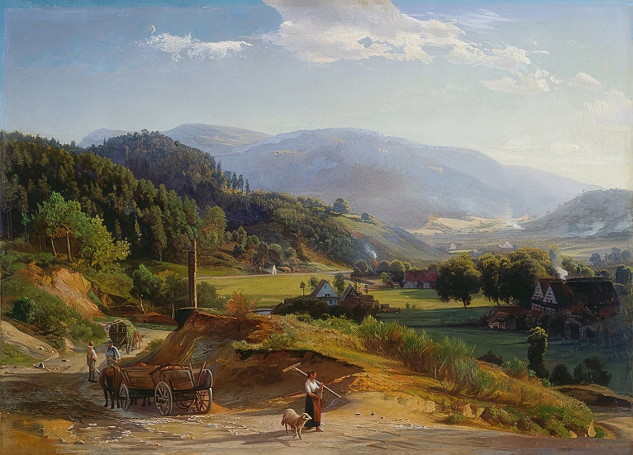 المناظر الطبيعية مع صياغة. 1855-56 بواسطة يوهان فيلهلم شيرمر