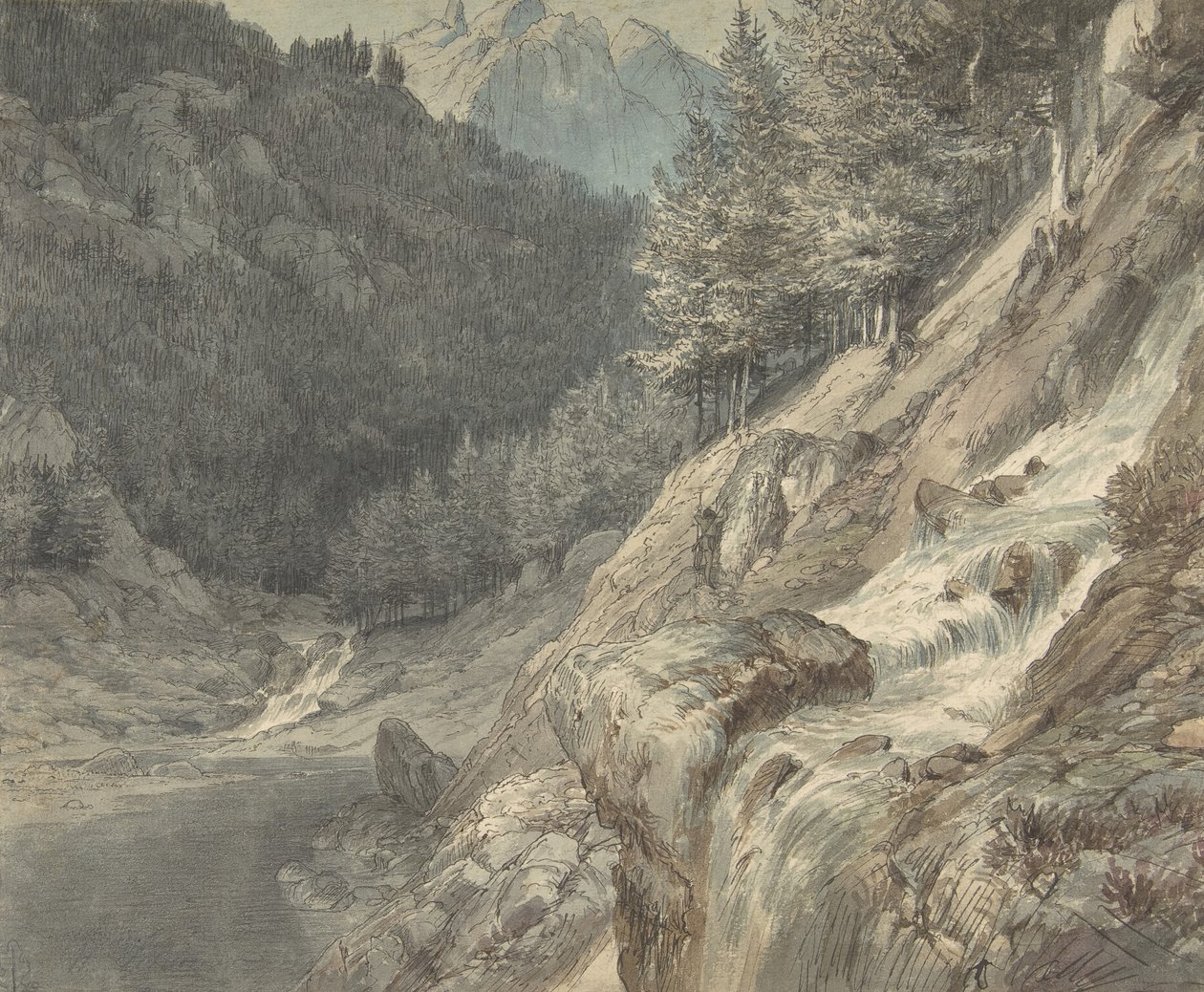 منظر جبلي ونهر ، 1807-1863. بواسطة يوهان فيلهلم شيرمر
