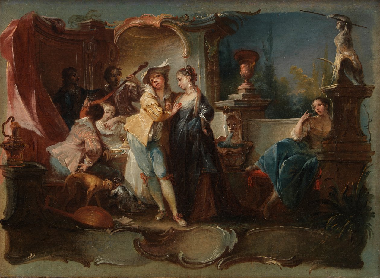 الابن الضال يعيش مع العاهرات ، c.1750 (زيت على قماش) بواسطة يوهان فولفغانغ بومغارتنر