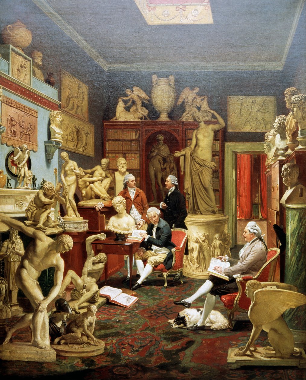 تشارلز تاونلي في معرض النحت الخاص به ، بارك ستريت ، لندن 1782 ، لوحة يوهان زوفاني (1733-1810) ، زيت على قماش بواسطة يوهان زوفاني