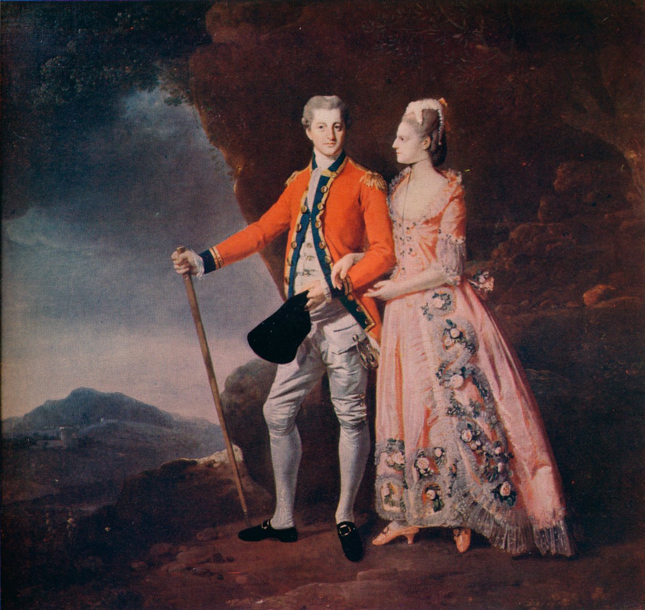 زوجين في المناظر الطبيعية الجبلية ، c1779 بواسطة يوهان جوزيف زوفاني