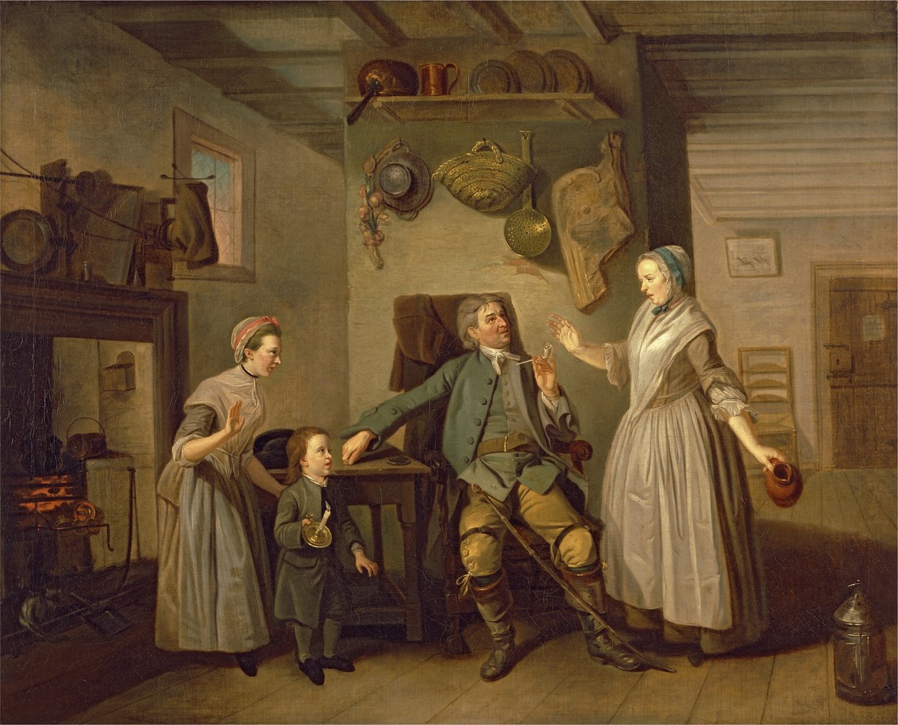 ديفيد جاريك وماري برادشو في عودة المزارعين بواسطة ديفيد جاريك ، c.1762 بواسطة يوهان جوزيف زوفاني