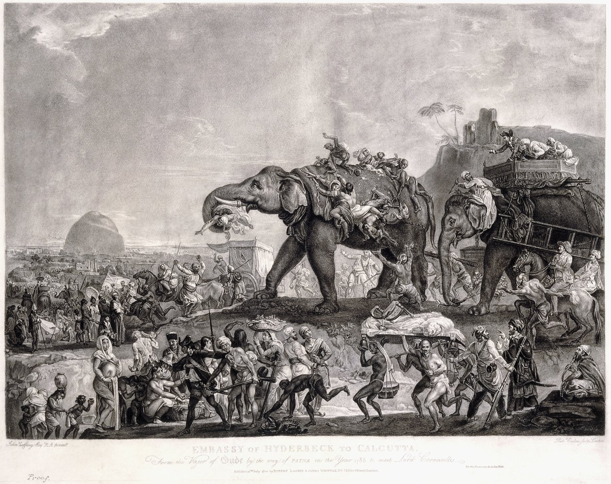 سفارة هايدربيك إلى كالكوتا ، من وزير أودي ، عن طريق باتنا ، في عام 1788 ، لمقابلة اللورد كورنواليس ، ج. 1800 بواسطة يوهان جوزيف زوفاني