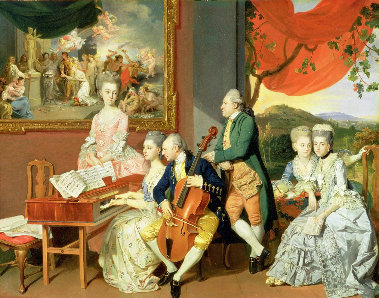 جورج ، إيرل كوبر الثالث ، مع عائلة تشارلز جور ، حوالي عام 1775 (زيت على قماش) بواسطة يوهان زوفاني