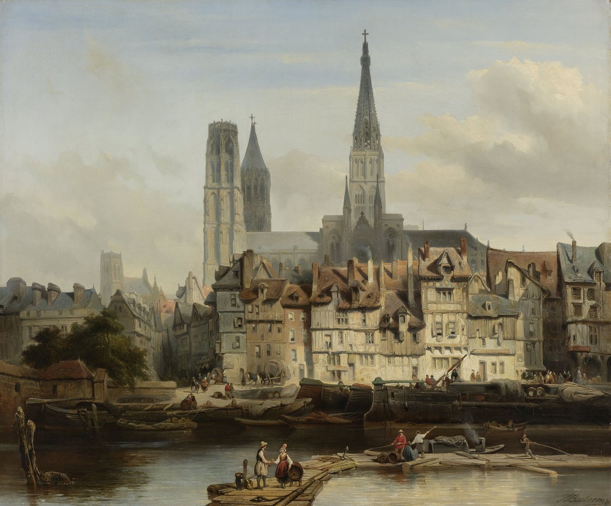 The Quay de Paris in Rouen، Johannes Bosboom، 1839 بواسطة يوهانس بوسبوم