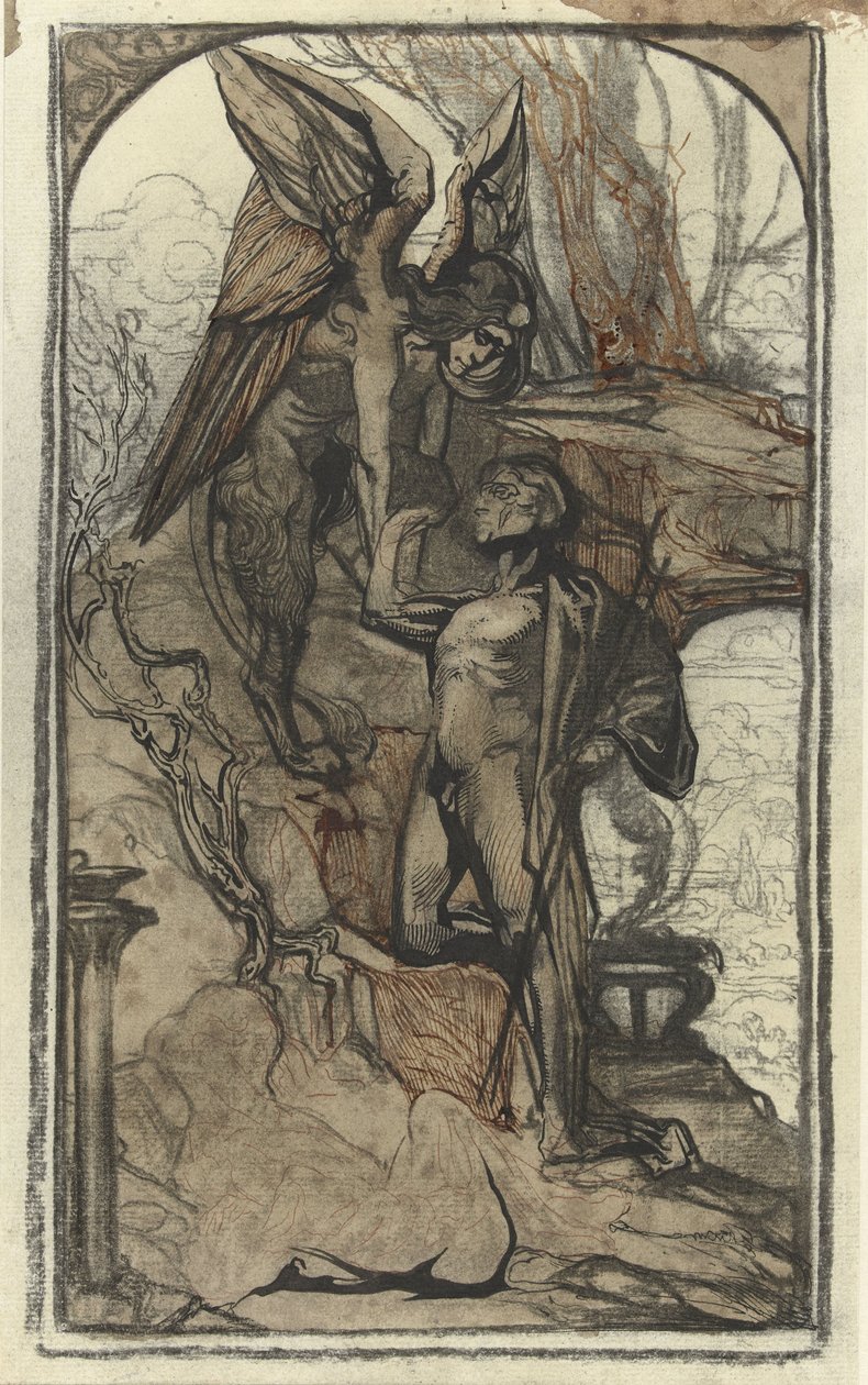 OEudipe et le phoenix ، رسم يوهانس جوزيفوس آرتس (1881-1934) بواسطة يوهانس جوزيفوس آرتس