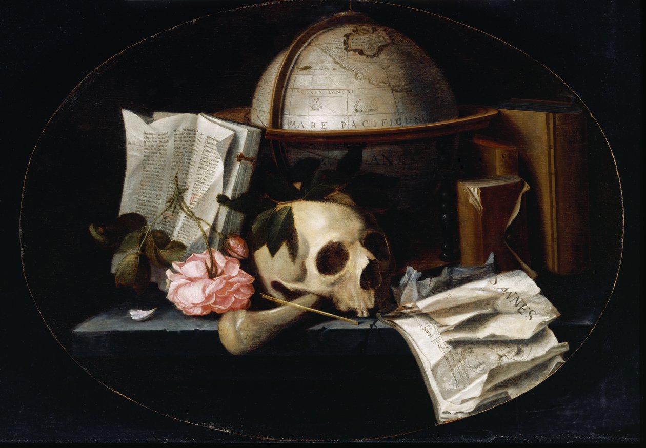 Vanitas Still Life، c.1655 (زيت على لوح بلوط) بواسطة يوهانس بورمان