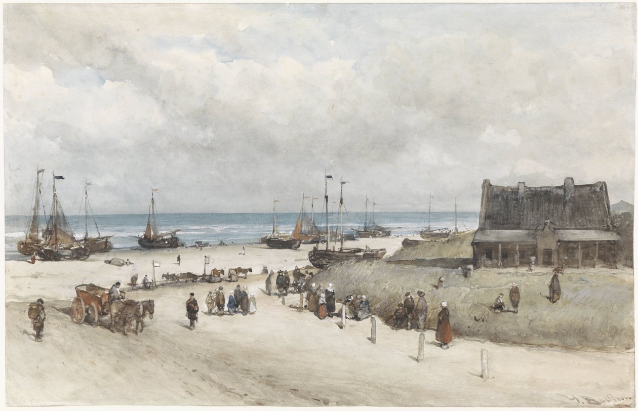الشاطئ في Scheveningen شاطئ Scheveningen بواسطة يوهانس بوسبوم