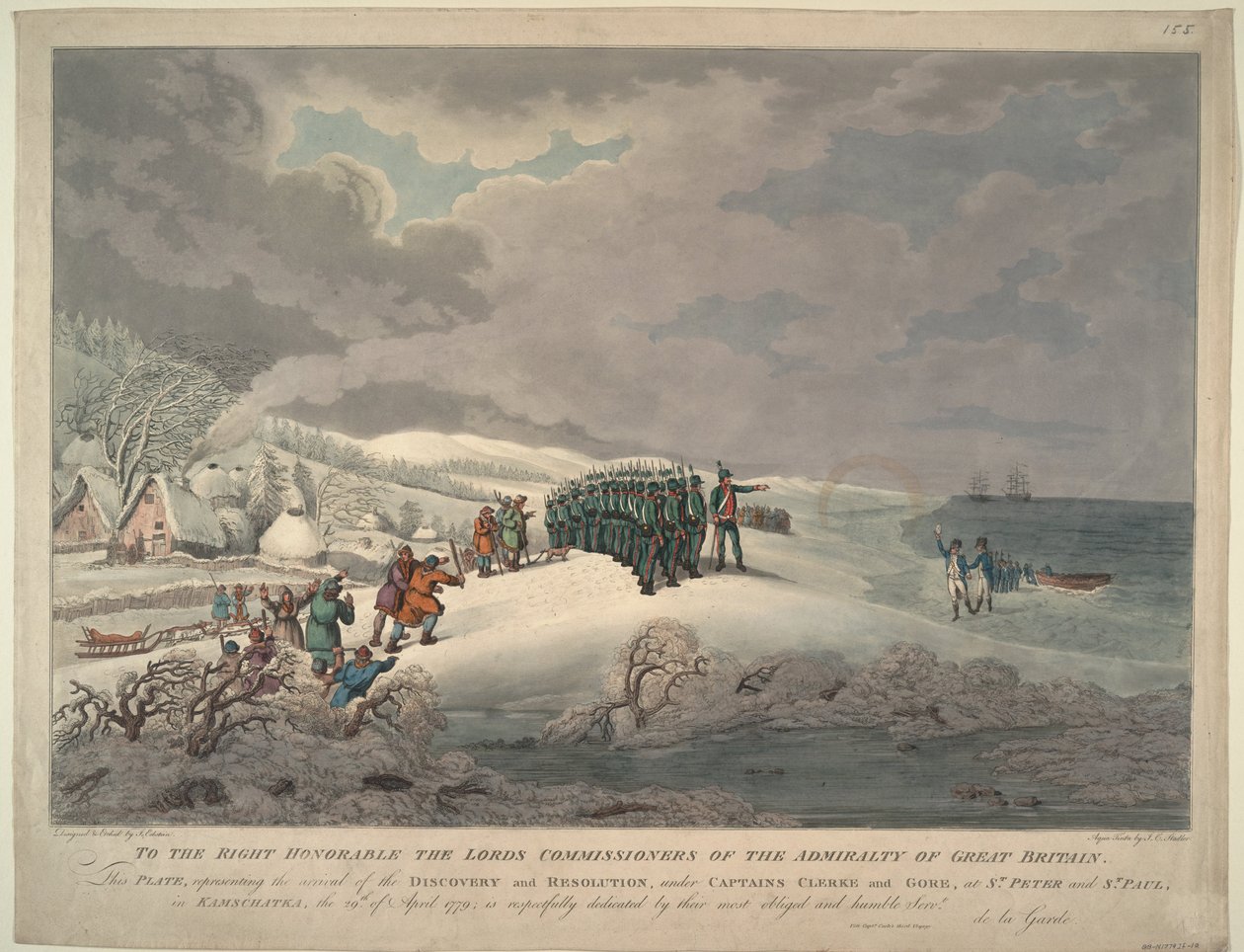 وصول القرار والاكتشاف على الساحل الشرقي لكاماتشاتكا 1779 بواسطة يوهانس إيكشتاين